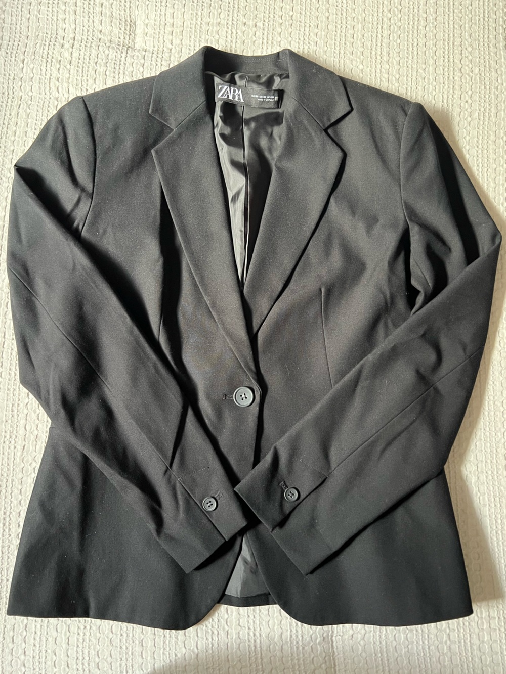 Zara Black Single-Button Tailored Women's Blazer